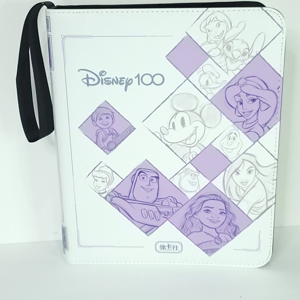 Disney's 100 Carnival Leather Binder Holds Trading Cards Stickers Post Card Fun